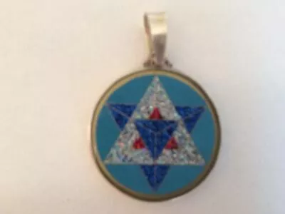 $54 Merkaba David Star Turquoise 1.3/16 Gemstone Pendant Necklace Pendulum #Gift • $54