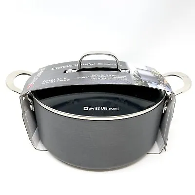 Swiss Diamond Casserole/Pan/Pot 9.5”Inch (5 QT) Nonstick Premium Quality + Lid • $73.80