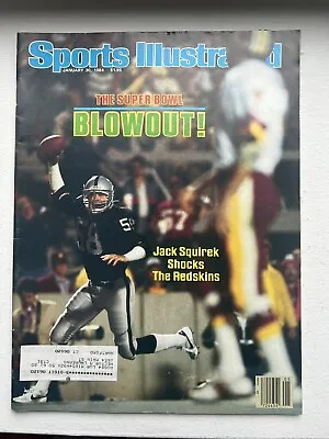 Vintage SPORTS ILLUSTRATED Magazine NFL LA Raiders Vs Redskins January 30 1984 • $6