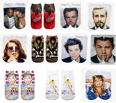 Celebrity Socks Famous Singer/Actor Jay Z Bieber Miley Cyrus Bob Marley • £4.97