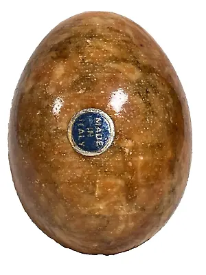 Vintage Italian Alabaster Marble Egg Chocolate Caramel • $11.27