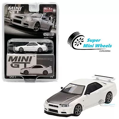 Mini GT 1:64 Nissan Skyline GT-R (R34) V-Spec II N1 White #501 • $11.99