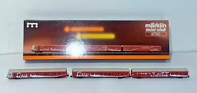 Z Scale Marklin Mini-Club 8790 Coca-Cola S-Bahn Commuter Cars 3 Set LEDs *RARE* • $259.99