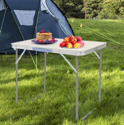 £15.99 • Buy 2.3ft Folding Portable Camping Table Wooden Mdf Outdoor Dining Bbq Picnic Party