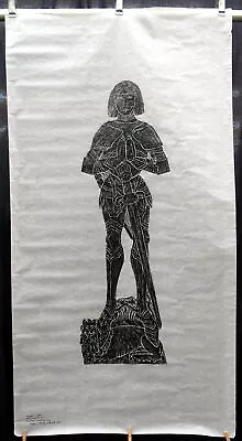 MEDIEVAL MONUMENTAL BRASS RUBBING KNIGHT1480 Belsham Cambridge HOLY TRINITY Chch • $25