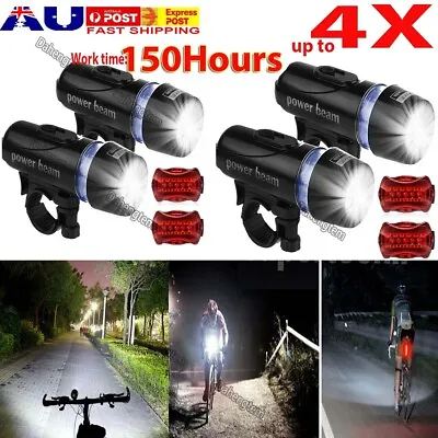Waterproof LED Front Rear Bike Lights Bicycle Tail Light  Flashlight Headlight • $19.94