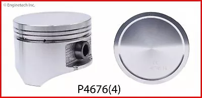 Set Of 4 Dish Top Pistons And Chrome Rings For 90-97 Nissan 2.4L/2389 KA24E • $117.93