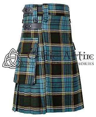 Scottish Anderson Tartan Kilts For Men - 16 Oz Acrylic Tartan Utility Kilt Skirt • $71