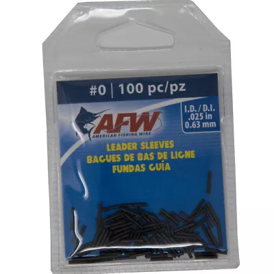$13.50 • Buy Size 0 100pc AFW American Fishing Wire Single Barrel Copper Crimp Sleeves Leader