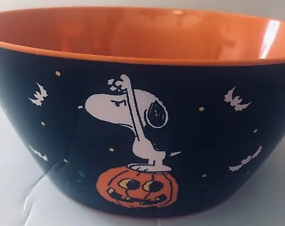 VHTF~Peanuts~Snoopy Bats~12” Halloween Melamine Candy Popcorn Mixing Bowl~NEW • $26.95