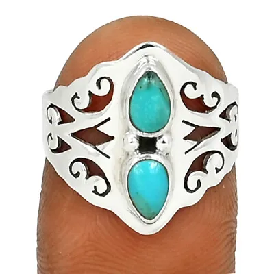 Composite Kingman Blue Mohave Turquoise 925 Silver Ring RQ23 S.7 CR35392 • $12.99