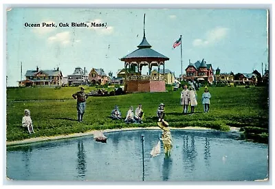 1913 Ocean Park Gazebo River Exterior Oak Bluffs Massachusetts Vintage Postcard • £19.25