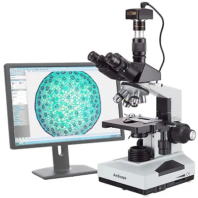 AmScope 40X-2000X Lab Clinic Veterinary Trinocular Microscope With 10MP Camera • $645.99