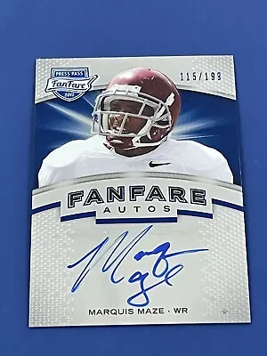 2012 Press Pss Fan Fare AUTOS Marquis Maze RC Alabama Crimson Tide FF-MM • $4.25