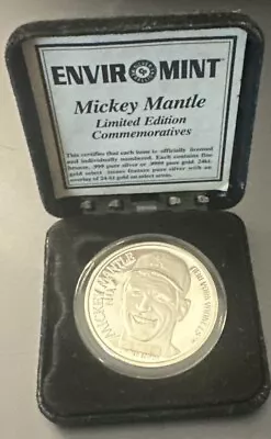 Mickey Mantle 1995 (1 Oz Silver .999) MLB. Enviromint. (UNC) • $31