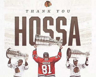 Marian Hossa 8x10 Photo NHL Chicago Blackhawks Last Game Thank You Stanley Cup H • $10.95