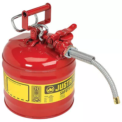 Justrite 7220120 Type II Safety Can 2-Gallon With 5/8  Flexible Spout Red • $142.06