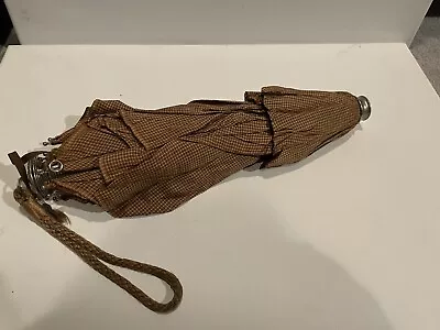 Vintage Umbrella Darling Made In Austria In 1960s Brown/White Design/Rare • $15