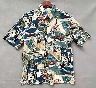 Vintage Alan Stuart Shirt Mens Large Multicolor Hawaiian Las Vegas Button Up • $32