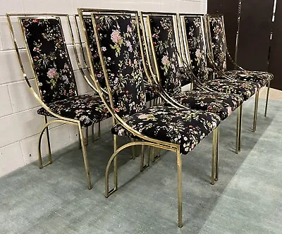 8 Contemporary Mid-Century Italian Dining Chairs By Renato Zevi W/ Curved Frames • $4995