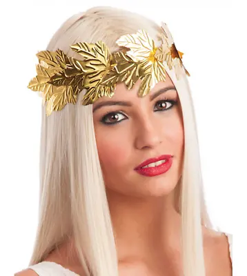 SHINY Gold Laurel Leaf Head Band Crown Roman Greek God Goddess Caesar  • £5.89