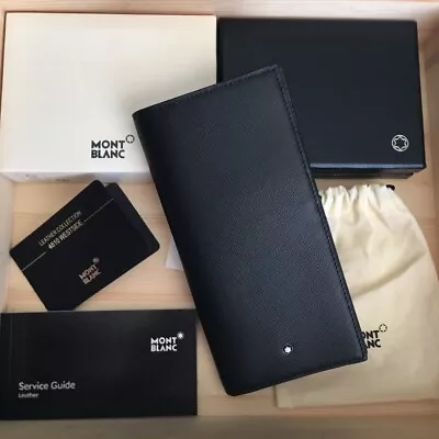 MONTBLANC 113207 Long Wallet Mens Vertical Wallet Black • $116.99