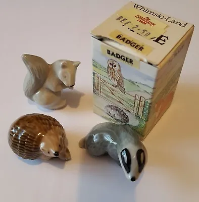 Wade Whimsie - Land Hedgerow. 1985. Squirrel  Hedgehog And Badger With Original • £22.99