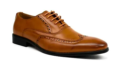 Mens Brogues Lace Up Shoes Casual Oxford Formal Wedding Office Work Uk Size 7-12 • £19.99