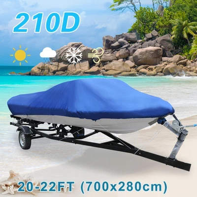 £72.79 • Buy Blue Waterproof Fishing Ski Bass Speedboat V-shape Boat Cover 700 X 280cm