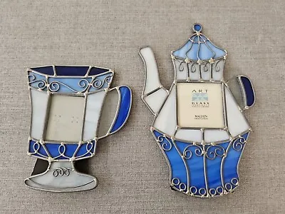 Malden Art Glass Stained Glass Teapot And Tea Cup Set Of Picture Frames • $16.99