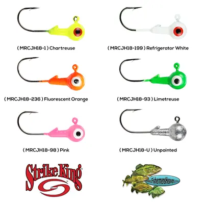 Strike King Panfish Mr. Crappie Jig Heads 1/8oz Choose Any 6 Colors  MRCJH18 • $7.99