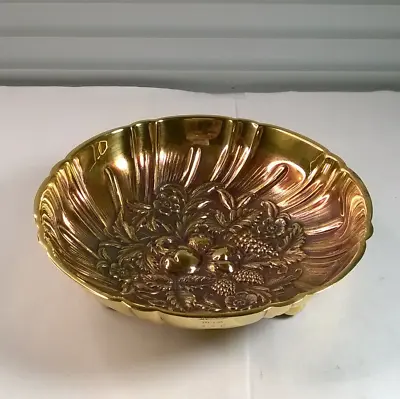Vintage S. Kirk Sterling Silver Repousse Footed Candy Dish #430 RARE GOLD Wash • $129