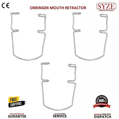 Orringer Lip & Cheek Mouth Opener Retractor Large 3Pcs Dental Oral Surgery Tools • £10.45