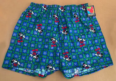 Vintage 1990s Disney MICKEY UNLIMITED Christmas Mens FLANNEL BOXERS Size XL NWT • $24.99