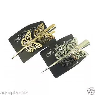 £3.50 • Buy Long Butterfly Metal Concorde Beak Hair Clip Grip Crocodile Alligator Hair Clip