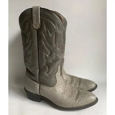 Vintage Gray Men's Leather Cowboy Boots Size 10 D • $59.95