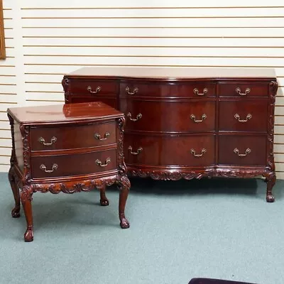 Diana Louis XV Mahogany Dresser & 2 Night Tables Set Of 3 Hand Made • $5471.25