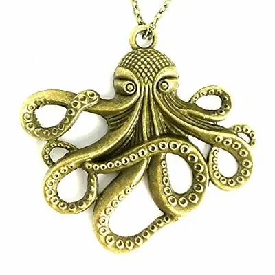 Steampunk Necklace Jewelry Pirate Costume Accessories Octopus Pendant • $12.99