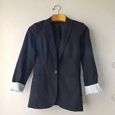 Mossimo Blazer Jacket Women's XS Black Long Sleeve Collared Career Casual Work • $14.99