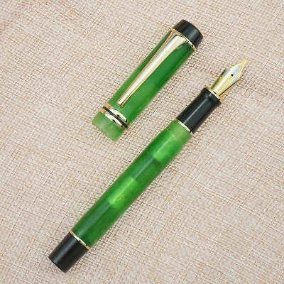 KAIGELU 316 Acrylic Celluloid Fountain Pen Iridium EF/F/M Nib - Dark Green Swirl • $25.99
