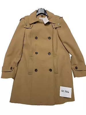 LINEA TESINI @ KALEIDOSCOPE Double Breasted Coat In Beige (ccc266) • £15