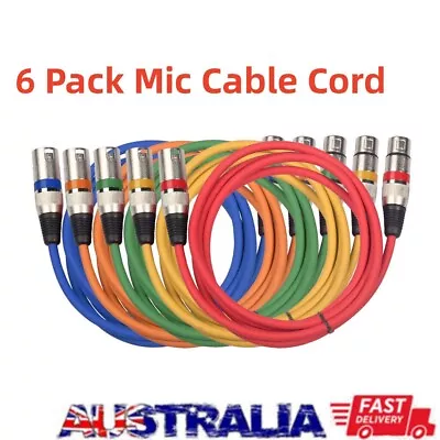 6 Pack Multi-Colored Microphone XLR Cable Matching For Audio Microphone Cords  • $32.78