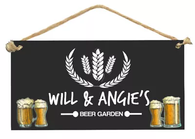 Beer Garden Personalised Wooden Sign Beer Plaque BarGARAGEShedHome Decor • $15