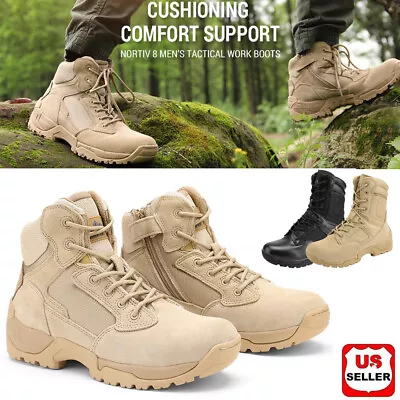 NORTIV 8 Men's Military Tactical Work Boots Hiking Motorcycle Combat Trail Shoes • $47.99