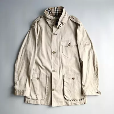 Burberry Black Label Military Jacket Beige Full Zip Nova Check Men Size M Used • $86
