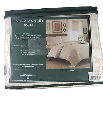 Laura Ashley Home TWIN Duvet Cover Set Tan Floral Duvet Cover & Sham Set • $36