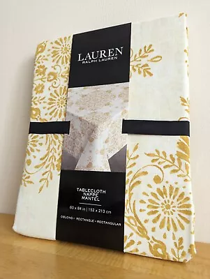 Ralph Lauren Tablecloth Cream Yellow Floral 152cm X 213cm Rectangle 60  X 84  • £29.99