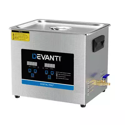 Devanti 10L Ultrasonic Cleaner Heater Cleaning Machine Timer Industrial 240W • $292