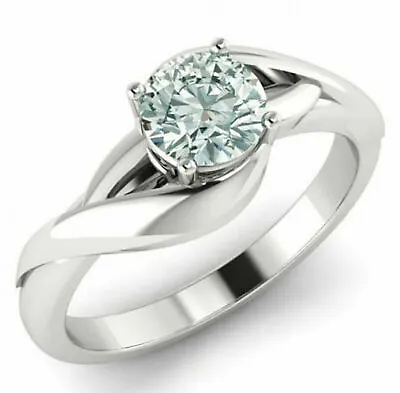 1.14 Ct Ice White Round Moissanite Diamond Engagement Ring 925 Silver Size 7 • $1.52