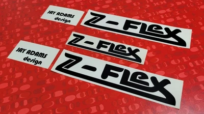 $110 • Buy NOS Jay Adams Z-Flex Skateboard BLACK Decal Set - Vintage 1977 - New Old Stock